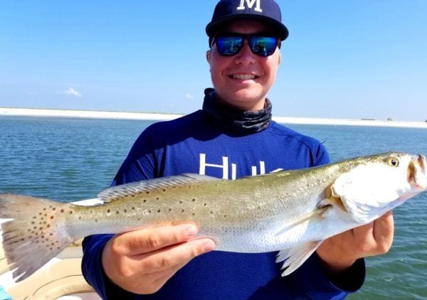 Ship Island fishing for speckled trout